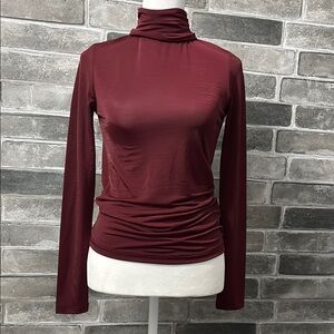 Forever 21 Burgundy Turtleneck Top